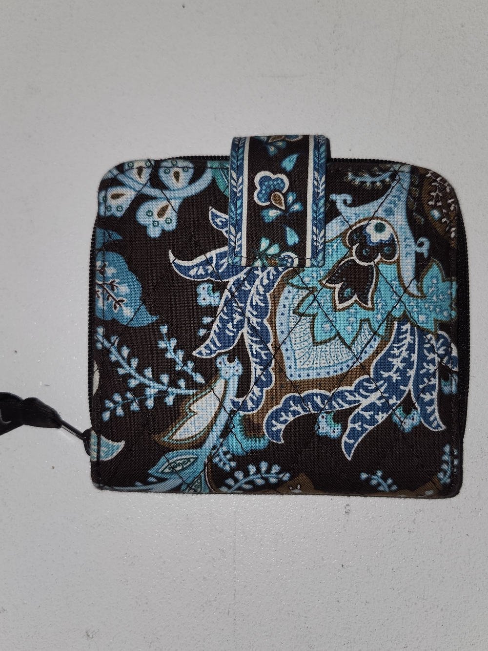 Vera Bradley Brown and Blue Paisley Quilted Wallet